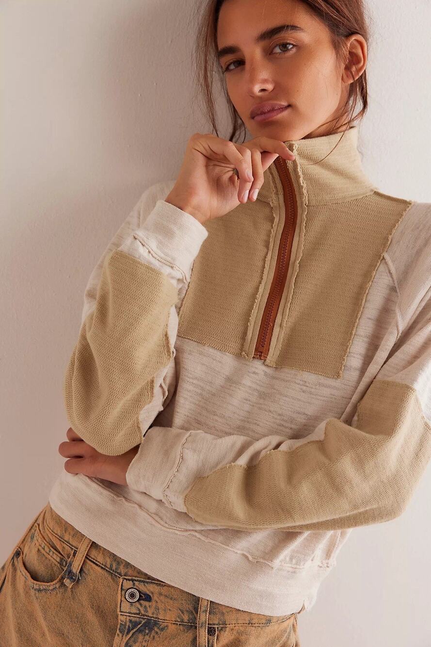 We The Free Frankie Funnel Long Sleeve Small Grunge Boxy Relaxed Granolagirl Top